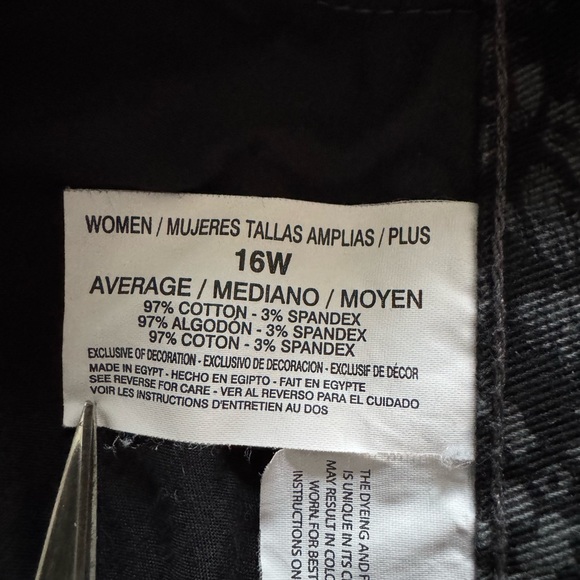 Gloria Vanderbilt Amanda Gray & Black Flowered Patterned Jeans. Women’s size 16W - Picture 3 of 13